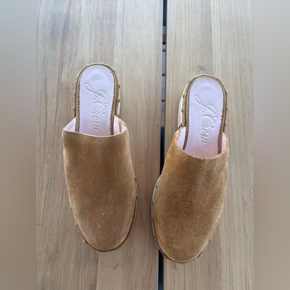 J. CREW Dakota Clogs Tan Suede Size 7 - Picture 3 of 7